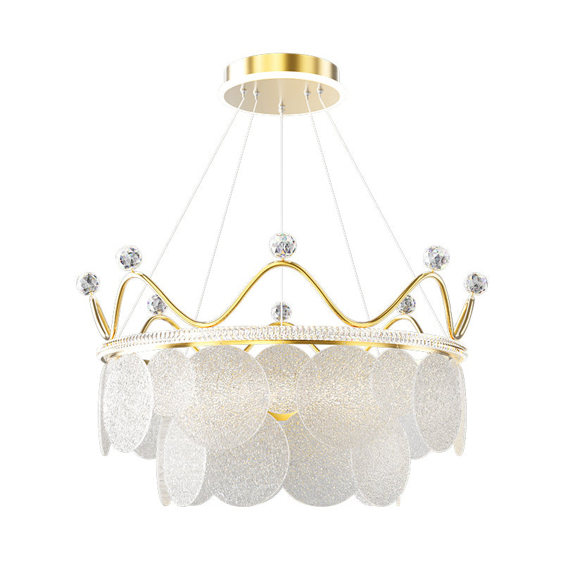 Contemporary Crown Chandelier Lights Crystal Pendant Ceiling Lights for Living Room