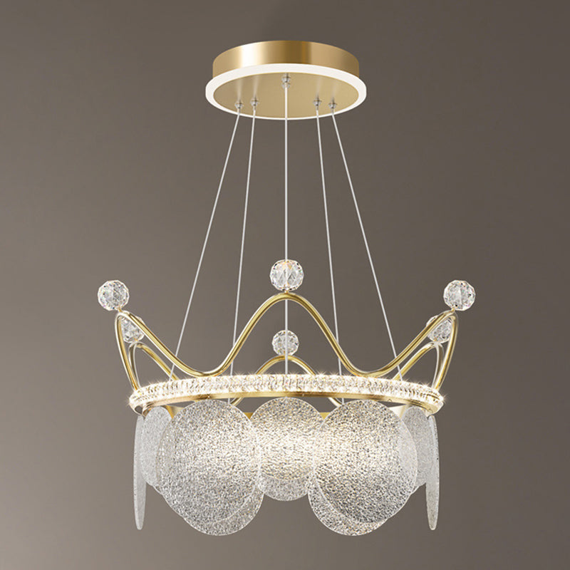 Contemporary Crown Chandelier Lights Crystal Pendant Ceiling Lights for Living Room