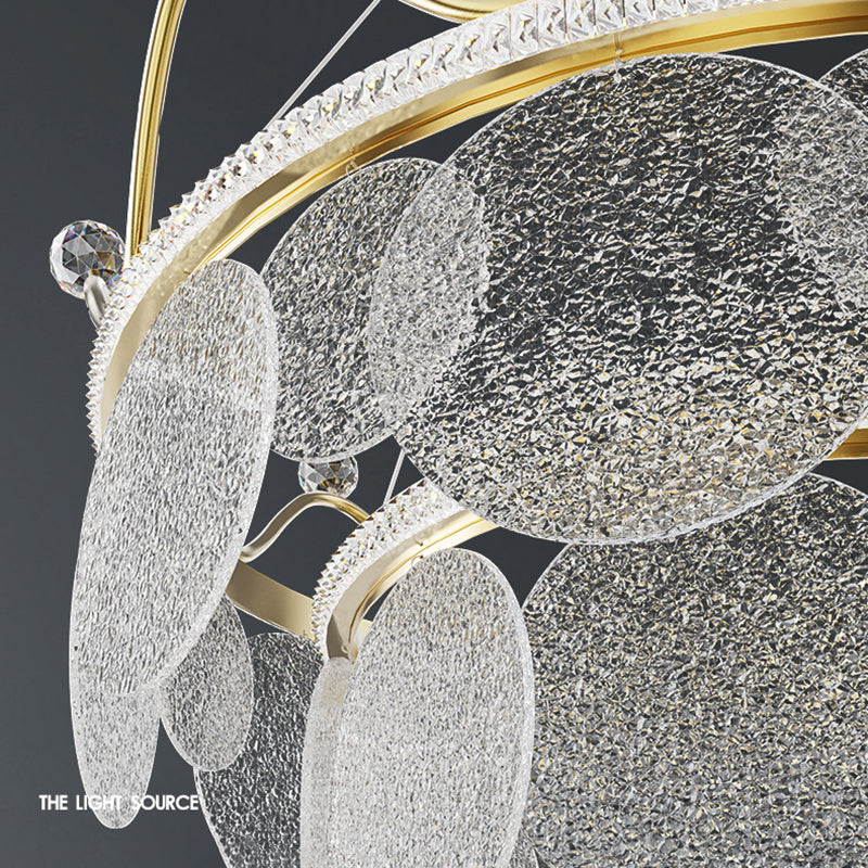 Contemporary Crown Chandelier Lights Crystal Pendant Ceiling Lights for Living Room