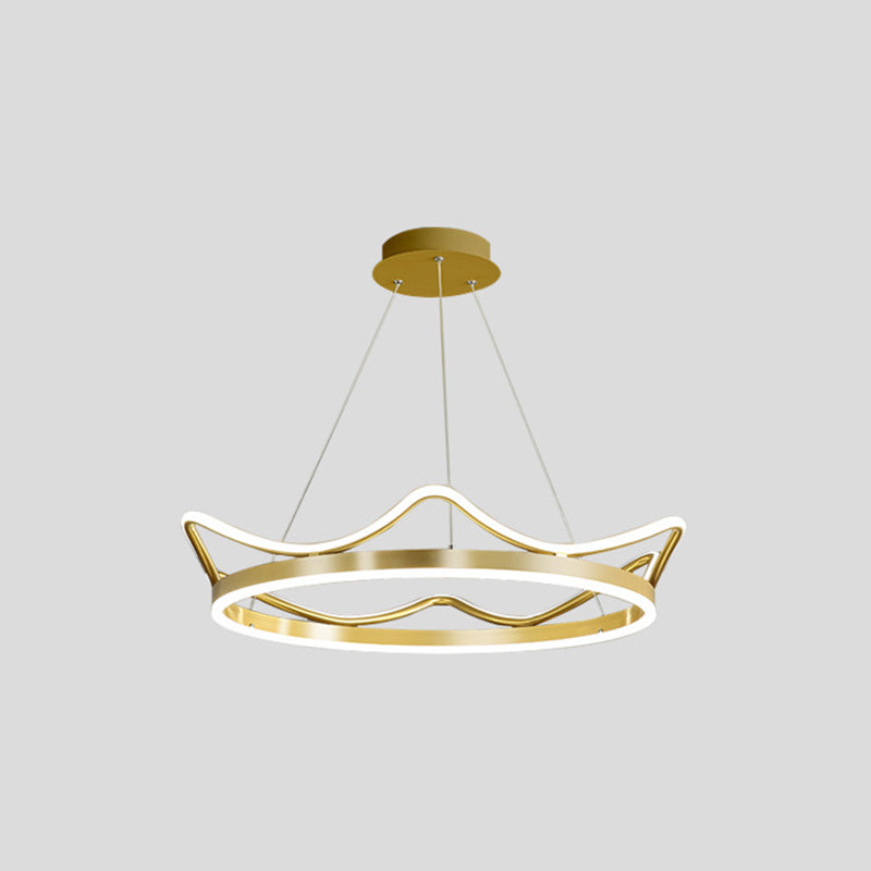 Ultra-modern Crown Pendant Lighting Fixtures Acrylic Hanging Lamp with Hanging Cord for Bedroom