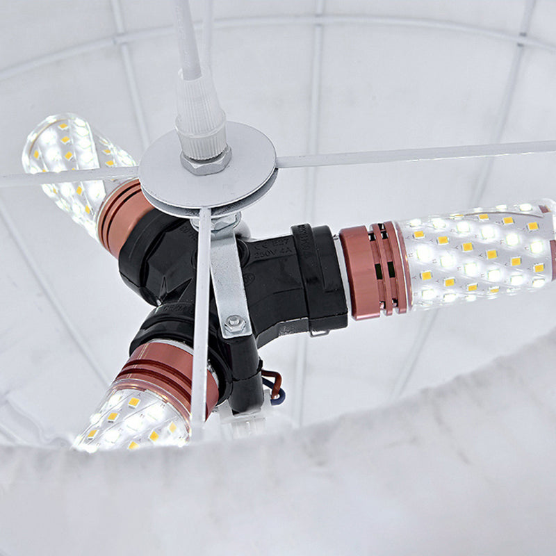 Lampadello a sospensione regolabile leggero moderno semplicità Globe Feather Affermazione per la camera da letto