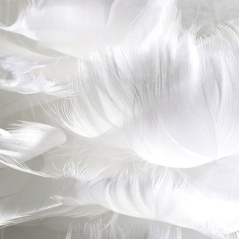 Lampadello a sospensione regolabile leggero moderno semplicità Globe Feather Affermazione per la camera da letto