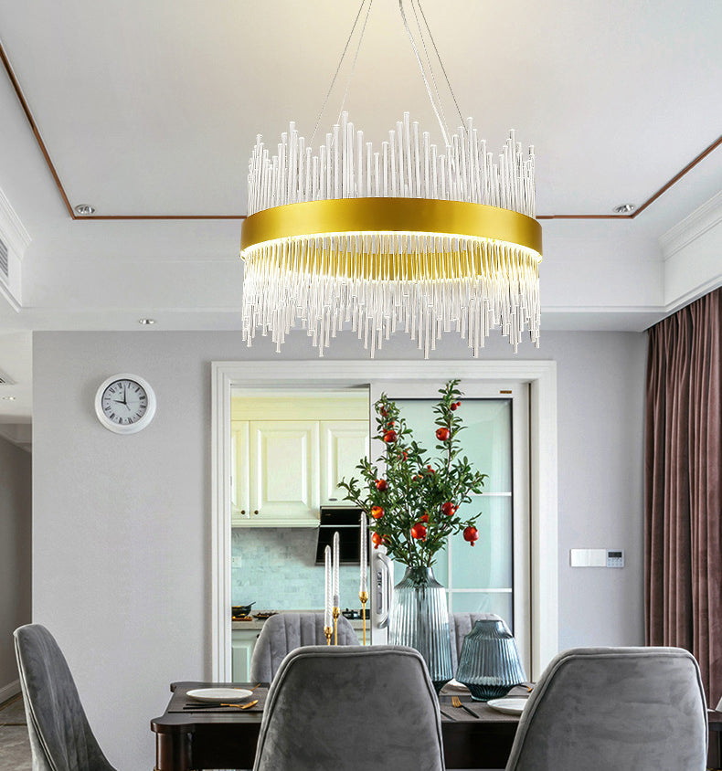 Lampada il lampadario circolare Light Segnalizzazione moderna Simplicity Crystal Crystal Ciondolo per il ristorante