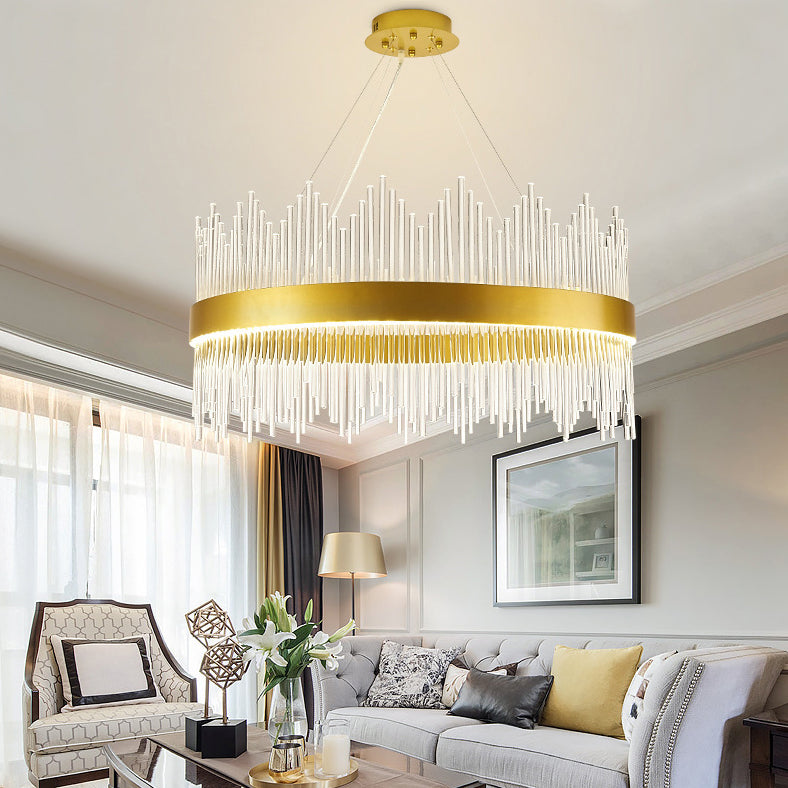 Lampada il lampadario circolare Light Segnalizzazione moderna Simplicity Crystal Crystal Ciondolo per il ristorante