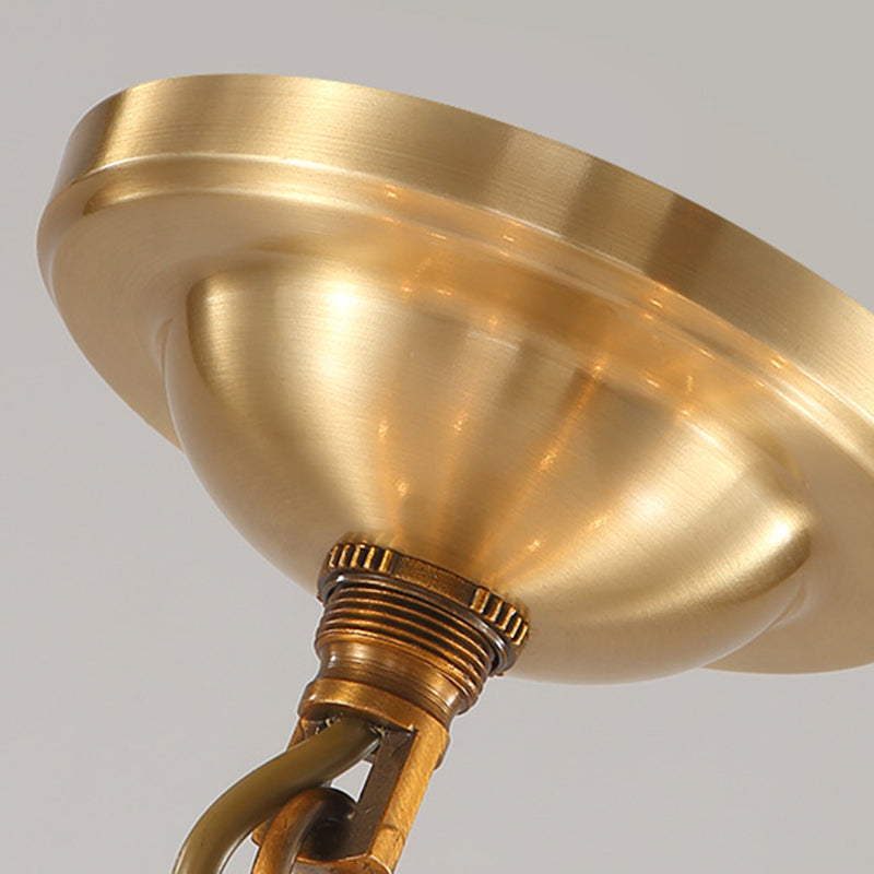 Bell-Shaped Shade Chandelier Light Fixture Traditional White Glass Pendant Lighting for Restaurant