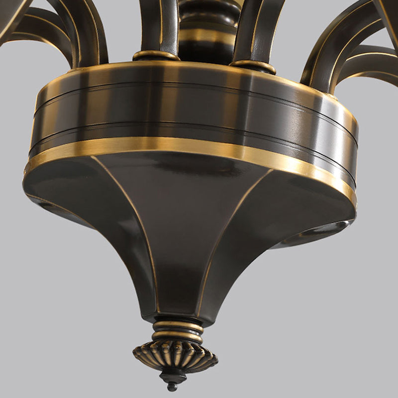 Bell-Shaped Shade Chandelier Light Fixture Traditional White Glass Pendant Lighting for Restaurant