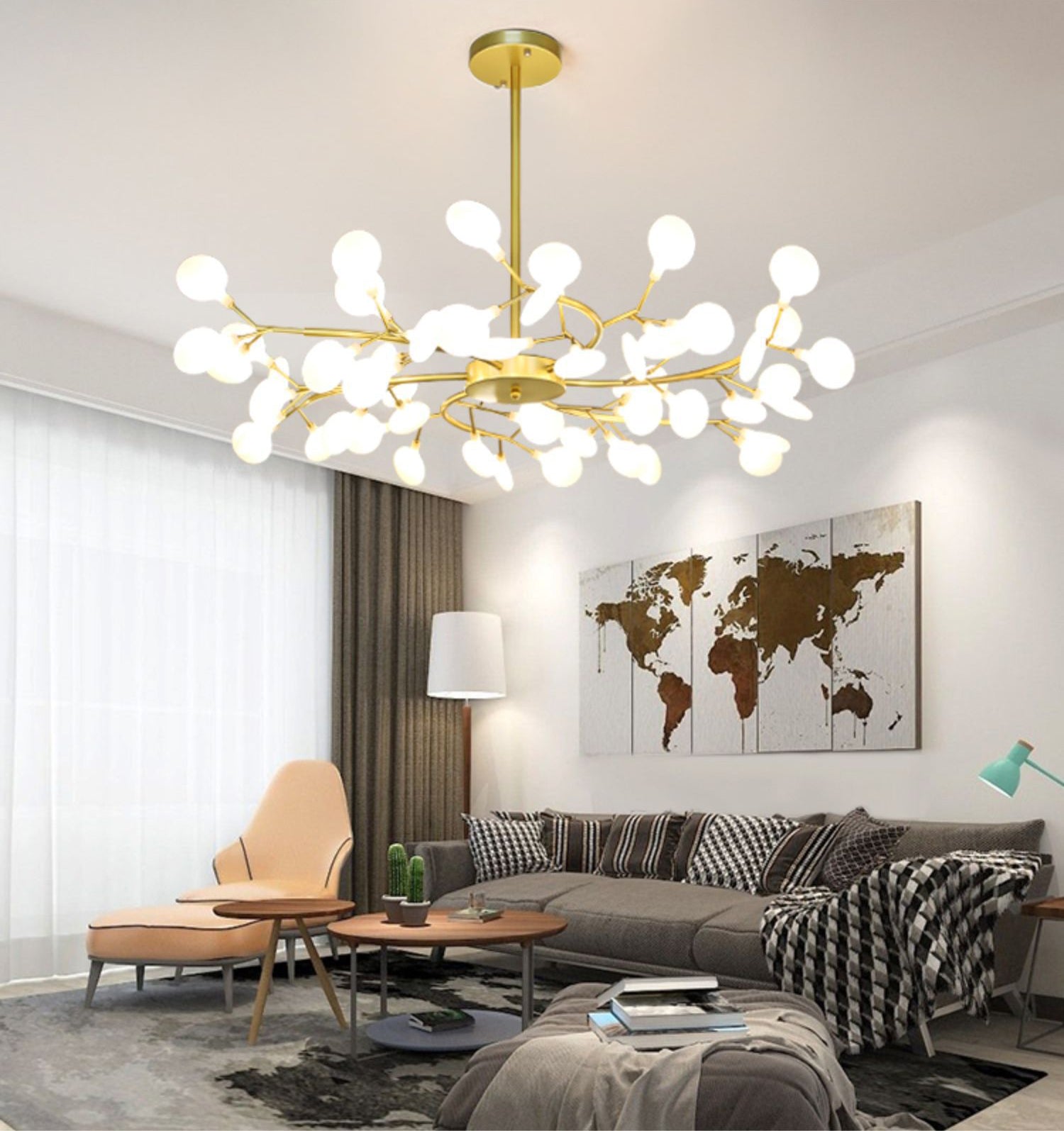 Heracleum Chandelier Light Fixture Modern Designer Acrylic Pendant Lighting for Restaurant