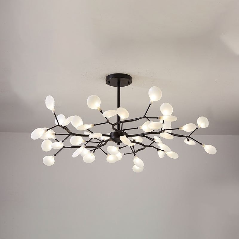 Luz de lámpara de lámpara en forma de hojas Iluminación de colgante acrílico de diseñador moderno para restaurante