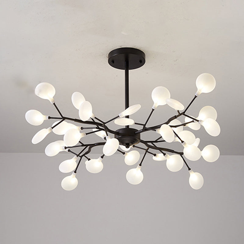 Luz de lámpara de lámpara en forma de hojas Iluminación de colgante acrílico de diseñador moderno para restaurante