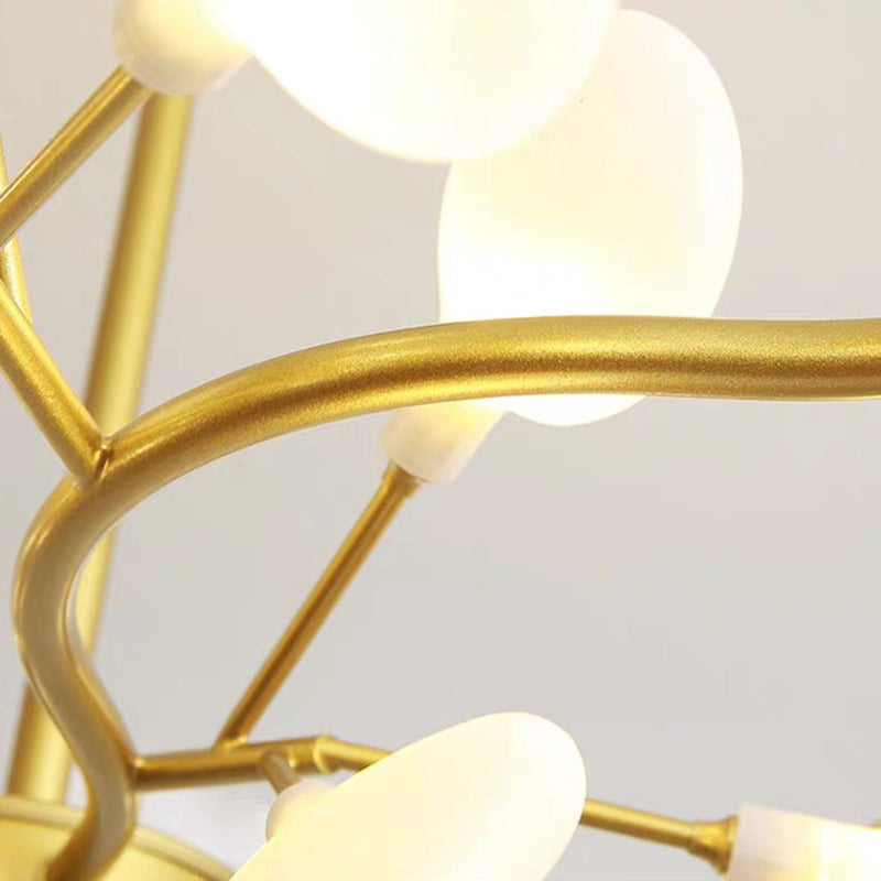 Luz de lámpara de lámpara en forma de hojas Iluminación de colgante acrílico de diseñador moderno para restaurante