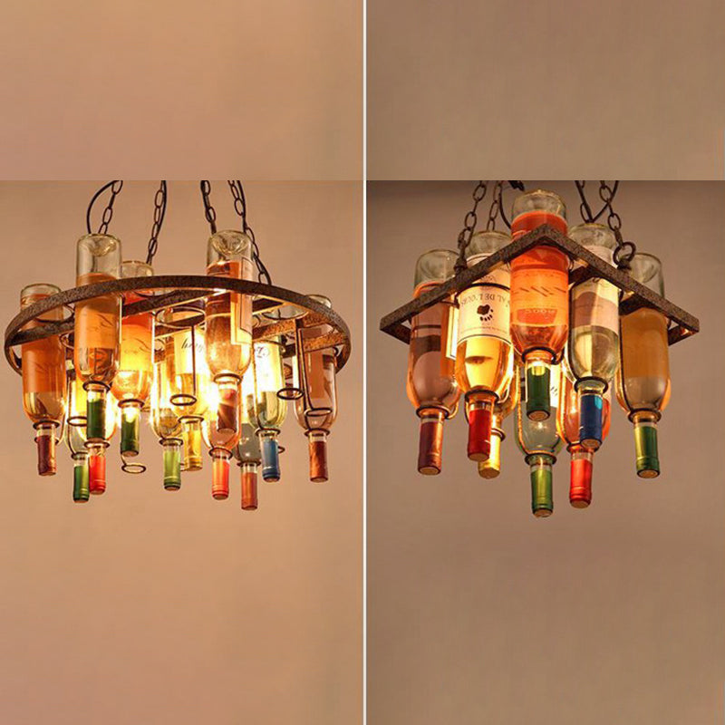 Colored Antique Style Chandelier Stained Glass Chandelier Pendant Light for Bar