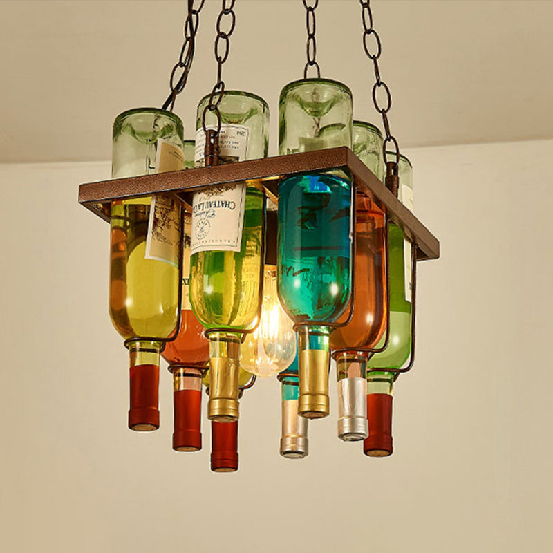 Colored Antique Style Chandelier Stained Glass Chandelier Pendant Light for Bar