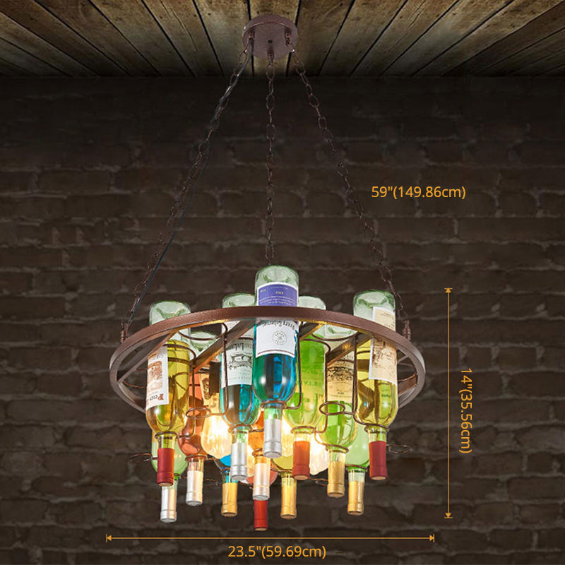 Colored Antique Style Chandelier Stained Glass Chandelier Pendant Light for Bar