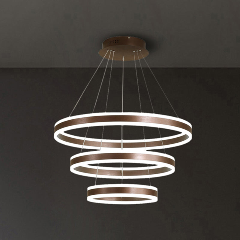Luci a soffitto a 3 livelli a 3 livelli contemporanei lampadario in alluminio marrone in alluminio per soggiorno