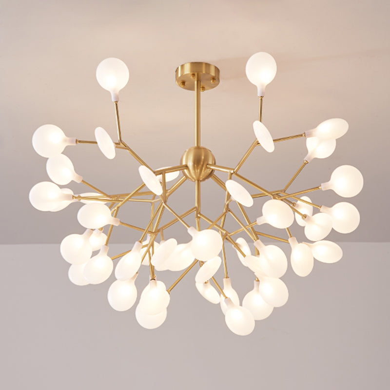 Koper sputnik hanglamp in moderne luxe stijl vuurvliegplafondlicht met acryl schaduw