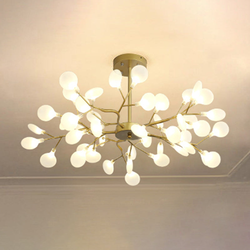 Gold Firefly Pendant Light in Modern Creative Style Copper Indoor Hanging Lamp with Glass Shade