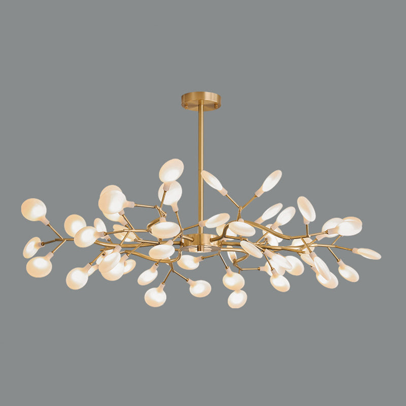 Gold Firefly Pendant Light in Modern Creative Style Copper Indoor Hanging Lamp with Glass Shade