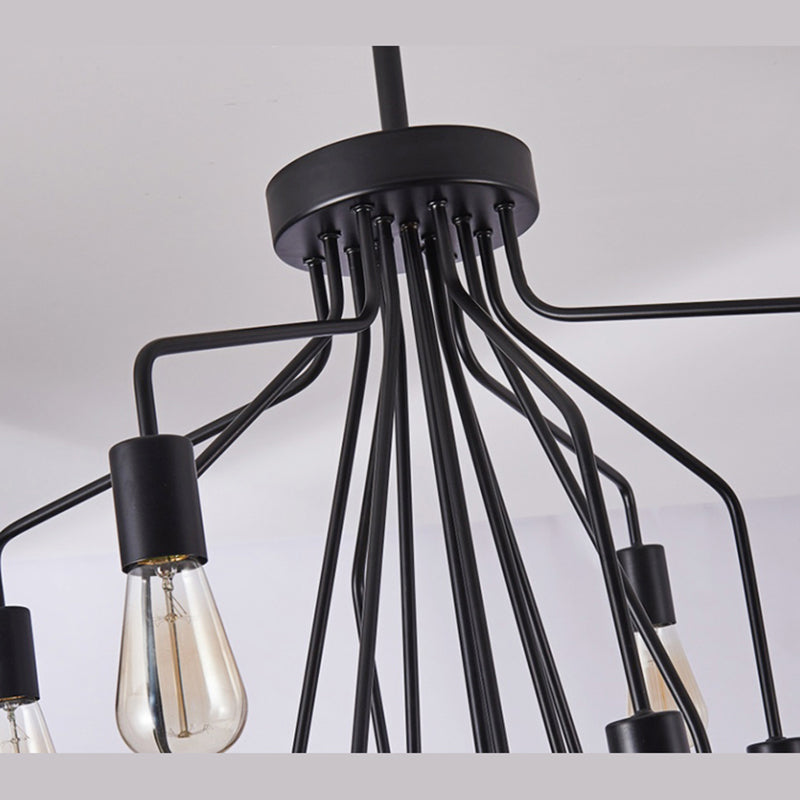 Luz de lámpara de araña expuesta iluminación colgante de metal industrial para restaurante