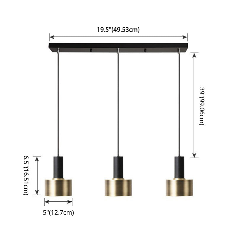 Brass Torchlight Shaped Pendant Lamp Postmodern Metal Hanging Light for Dining Room
