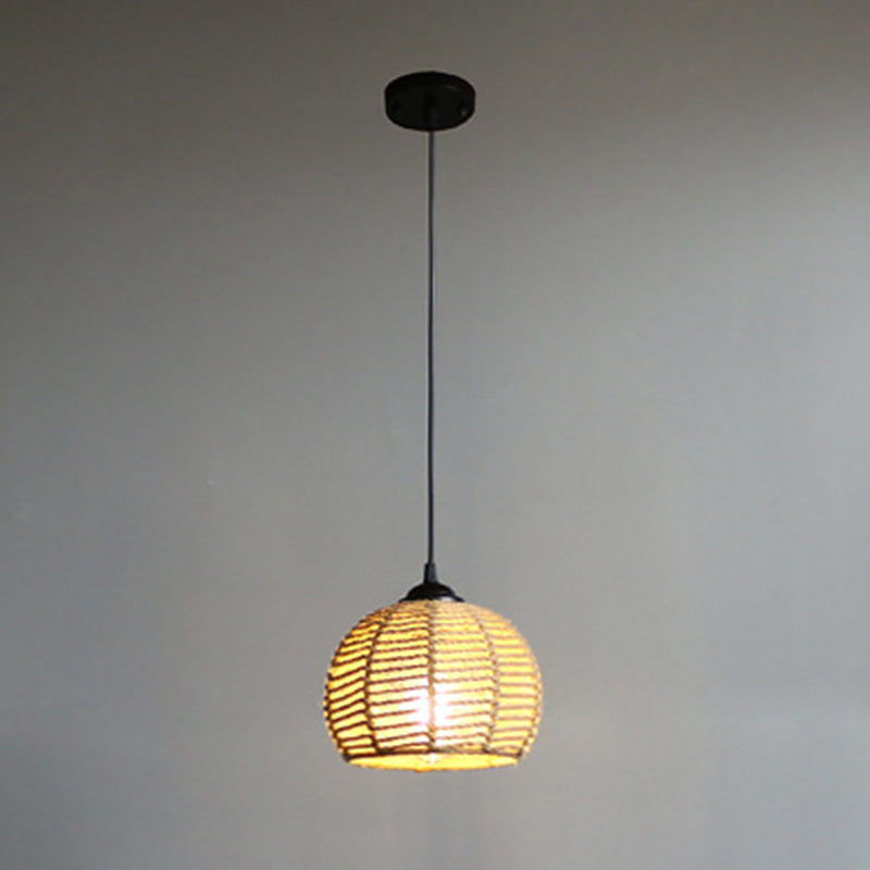 Ombre sphérique Roard Hanging Light 1-Light Style Pendululum Light in Beige