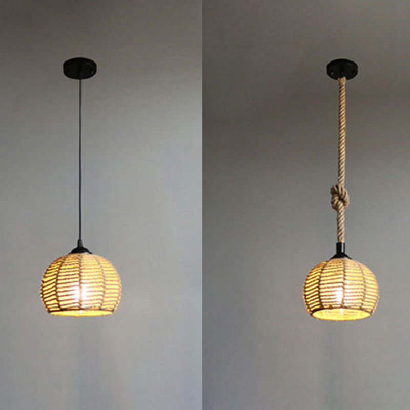 Ombre sphérique Roard Hanging Light 1-Light Style Pendululum Light in Beige