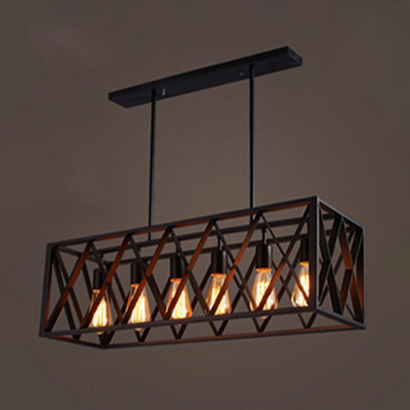 Luces colgantes náuticas para la isla de cocina Luz de techo de isla negra lineal para bar