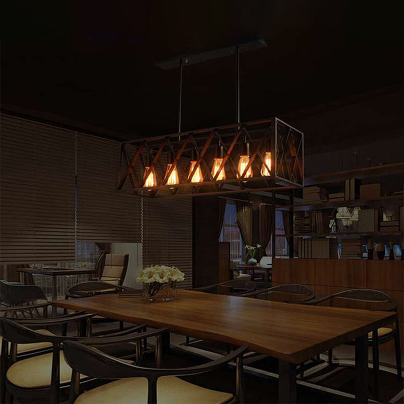 Luces colgantes náuticas para la isla de cocina Luz de techo de isla negra lineal para bar