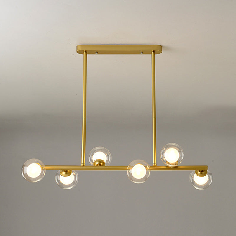 Modern Fashionable Sputnik Island Pendant Light Wrought Iron Hanging Lamp with Glass Shade