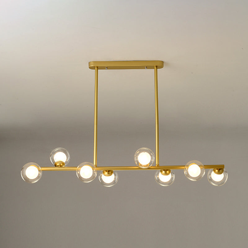 Modern Fashionable Sputnik Island Pendant Light Wrought Iron Hanging Lamp with Glass Shade