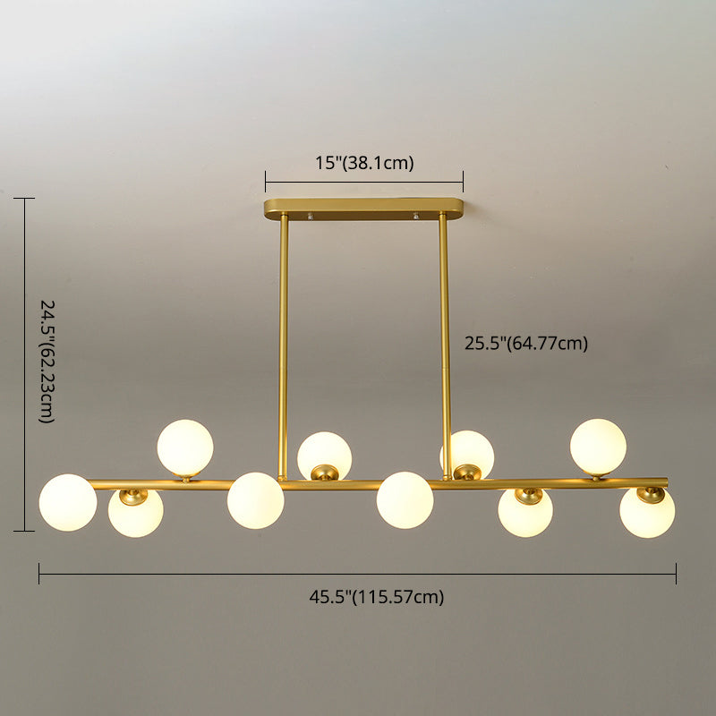 Modern Fashionable Sputnik Island Pendant Light Wrought Iron Hanging Lamp with Glass Shade