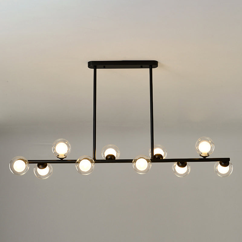 Modern Fashionable Sputnik Island Pendant Light Wrought Iron Hanging Lamp with Glass Shade