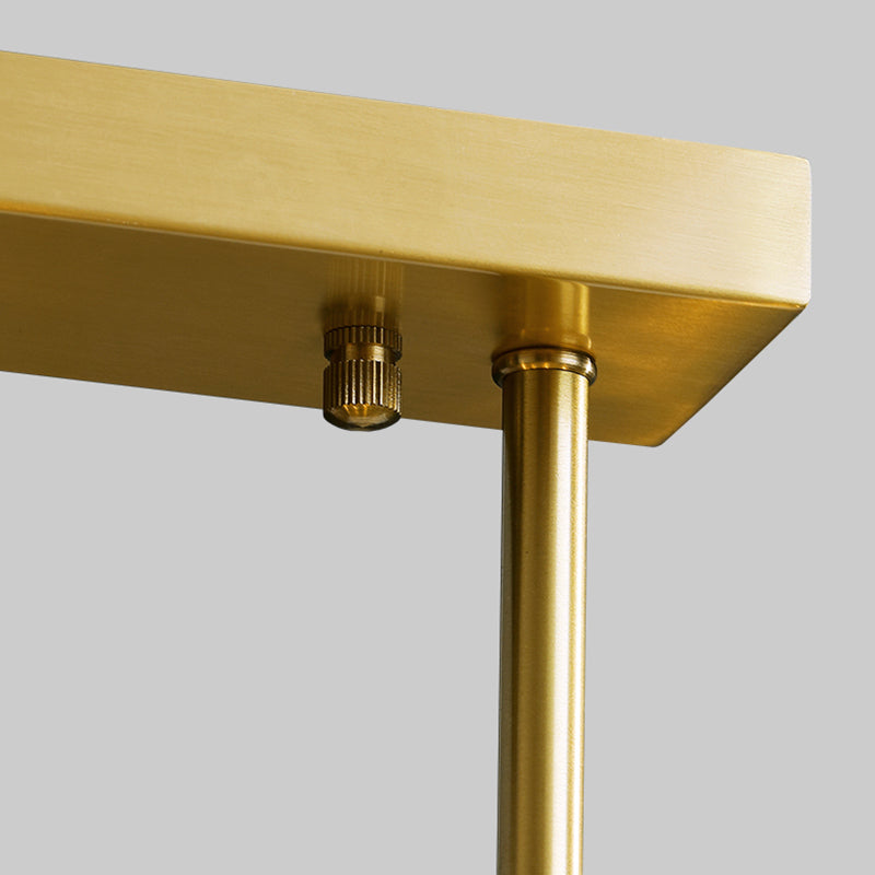 Gold Radial Island Pendant Light in Modern Luxury Style Copper Indoor Hanging Light with Amber Glass Shade