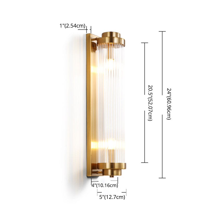 23.5" H Cylindrical Crystal Wall Mount Light Post-modern Style Home Decorative Lighting Fixture for Living Room Bedroom