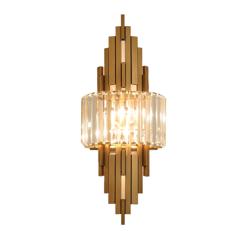 2 luci Lampada da parete in cristallo interno Strisce di metallo in metallo Stripsponi di scarico in oro