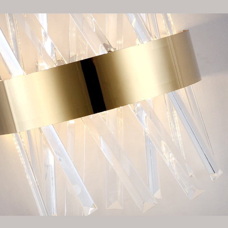 Crossed Clear Crystal Strip Sconce Lights Post-modern Style Simplicity Wall Light in Gold