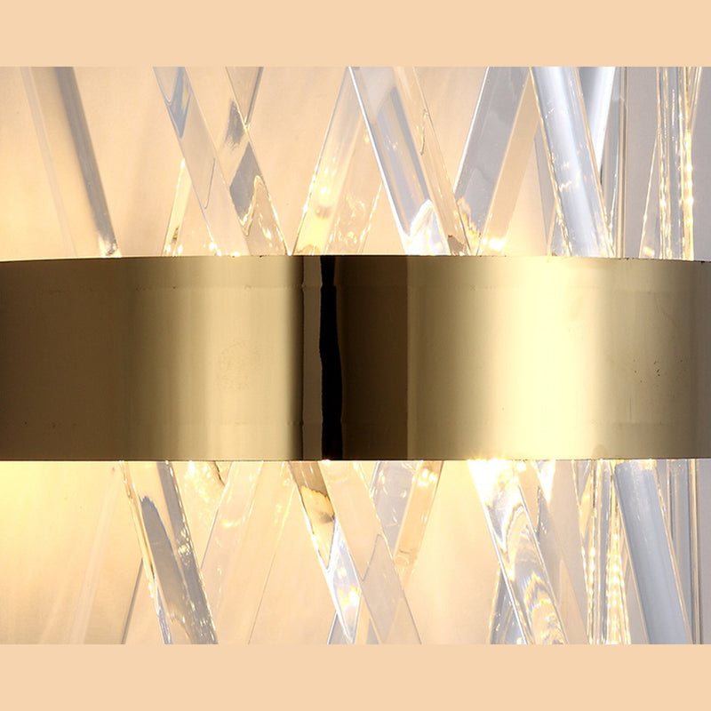 Crossed Clear Crystal Strip Sconce Lights Post-modern Style Simplicity Wall Light in Gold