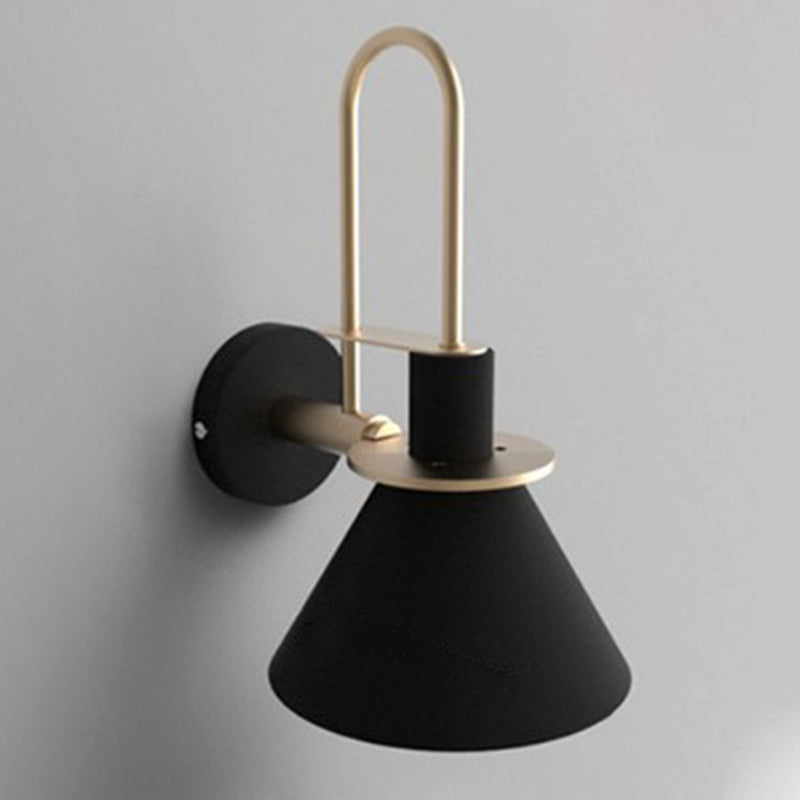 Modern Minimalist Style Tapered Wall Mounted Light Fixture Metal 1 Light Wall Light Sconces for Bedroom