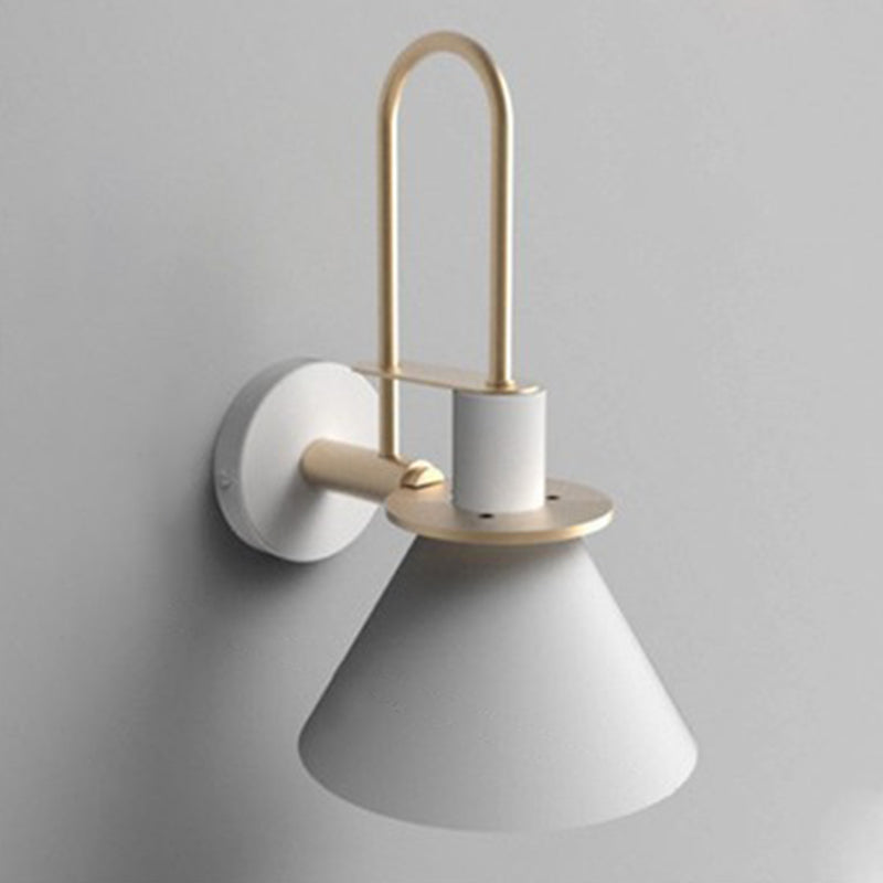 Modern Minimalist Style Tapered Wall Mounted Light Fixture Metal 1 Light Wall Light Sconces for Bedroom
