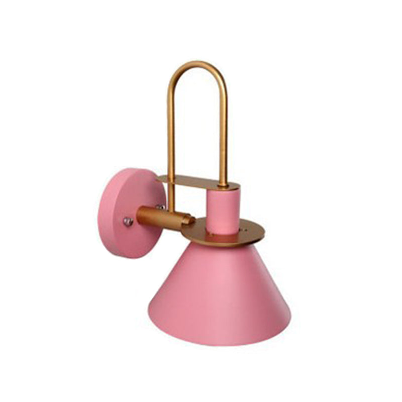 Modern Minimalist Style Tapered Wall Mounted Light Fixture Metal 1 Light Wall Light Sconces for Bedroom