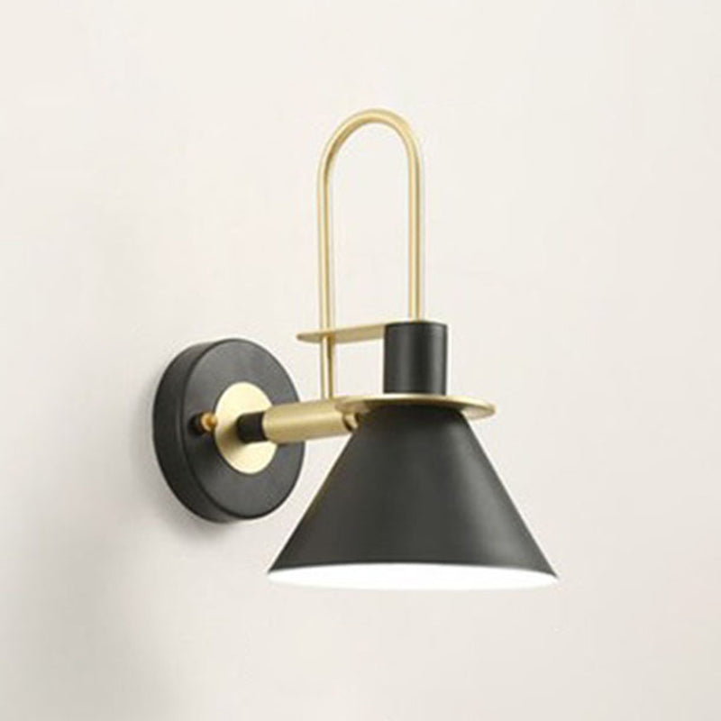 Modern Minimalist Style Tapered Wall Mounted Light Fixture Metal 1 Light Wall Light Sconces for Bedroom