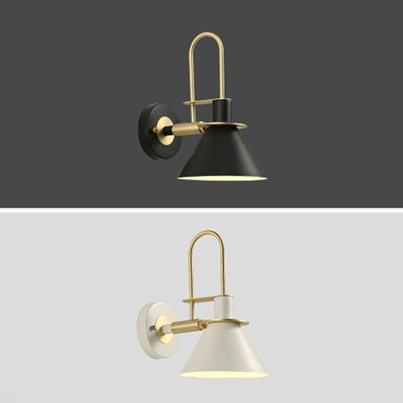 Modern Minimalist Style Tapered Wall Mounted Light Fixture Metal 1 Light Wall Light Sconces for Bedroom