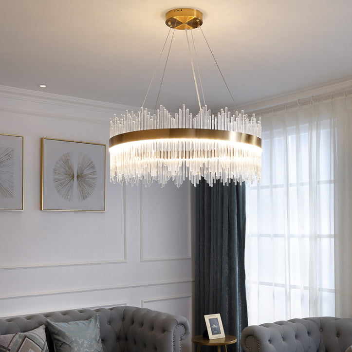 Lampada il lampadario circolare Light Segnalizzazione moderna Simplicity Crystal Crystal Ciondolo per il ristorante