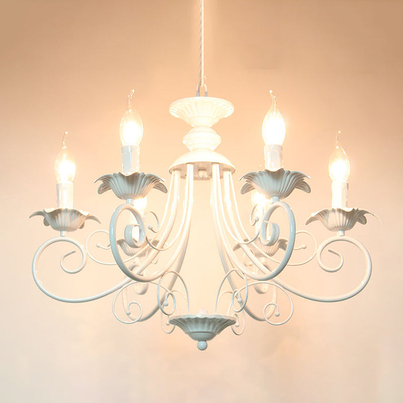 Zwart/witte afwerking Starburst plafond kroonluchter traditionele metaal 3/6/8 koppen woonkamer hanglamp lampje