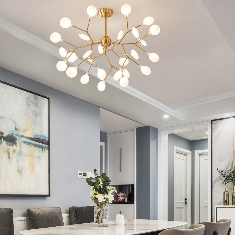 Koper sputnik hanglamp in moderne luxe stijl vuurvliegplafondlicht met acryl schaduw