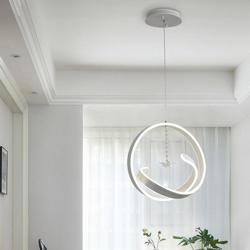 Twist Hanging Light Freeture Slease Stile Acrilico LEDELIO BIANCO LA LADULIRE LUCE DI PENDANTE, LUCE COLDA/BIANCA