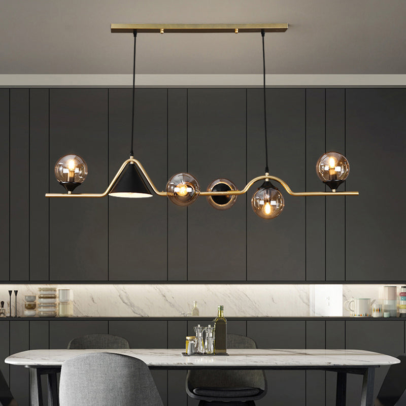 Sala da pranzo Isola Light Light Style Modern Style Isola Accensione con sfera di vetro