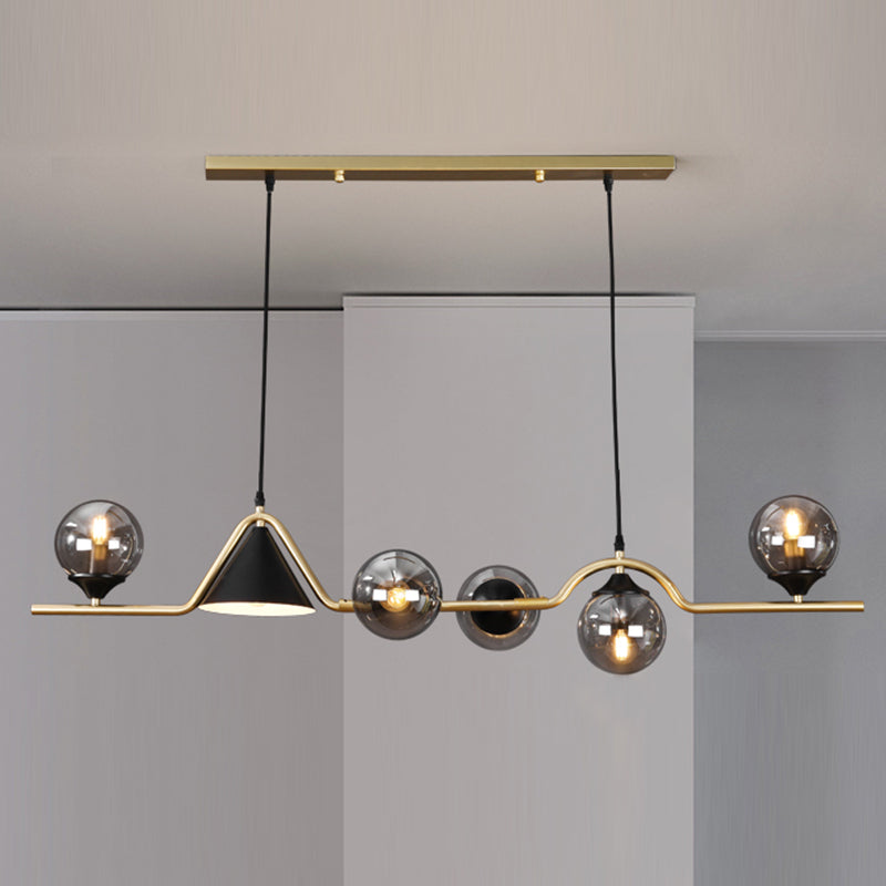 Sala da pranzo Isola Light Light Style Modern Style Isola Accensione con sfera di vetro