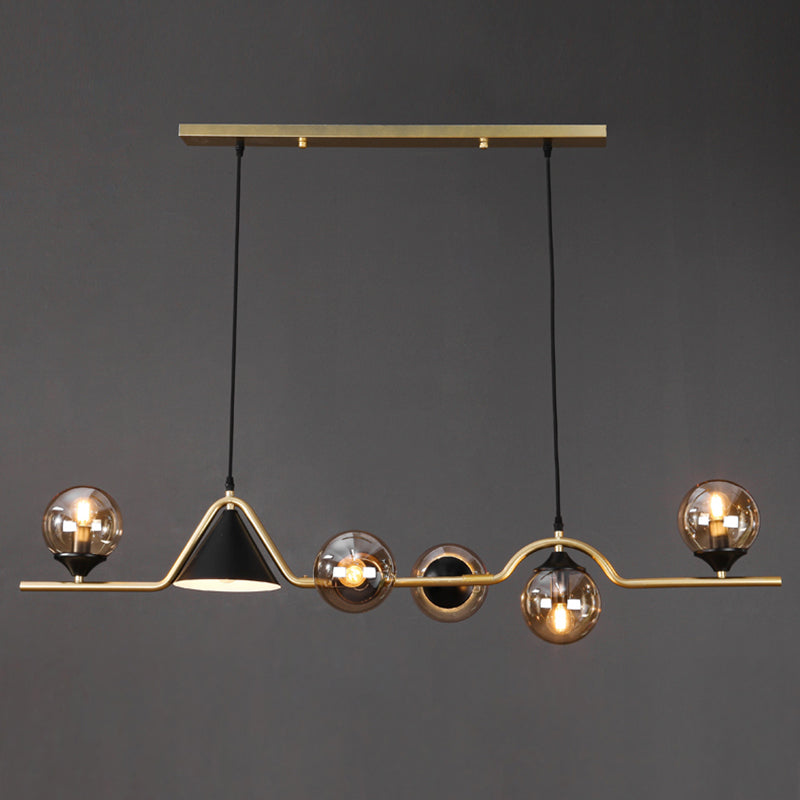 Sala da pranzo Isola Light Light Style Modern Style Isola Accensione con sfera di vetro