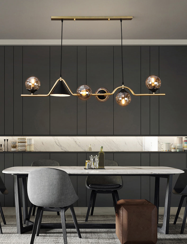 Sala da pranzo Isola Light Light Style Modern Style Isola Accensione con sfera di vetro