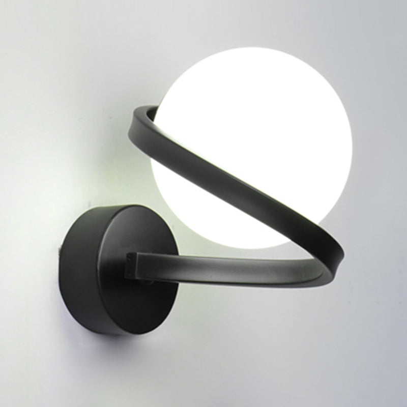 Modern Minimalist Global Wall Mounted Lighting Metal 1 Light Wall Lights with Glass Shade